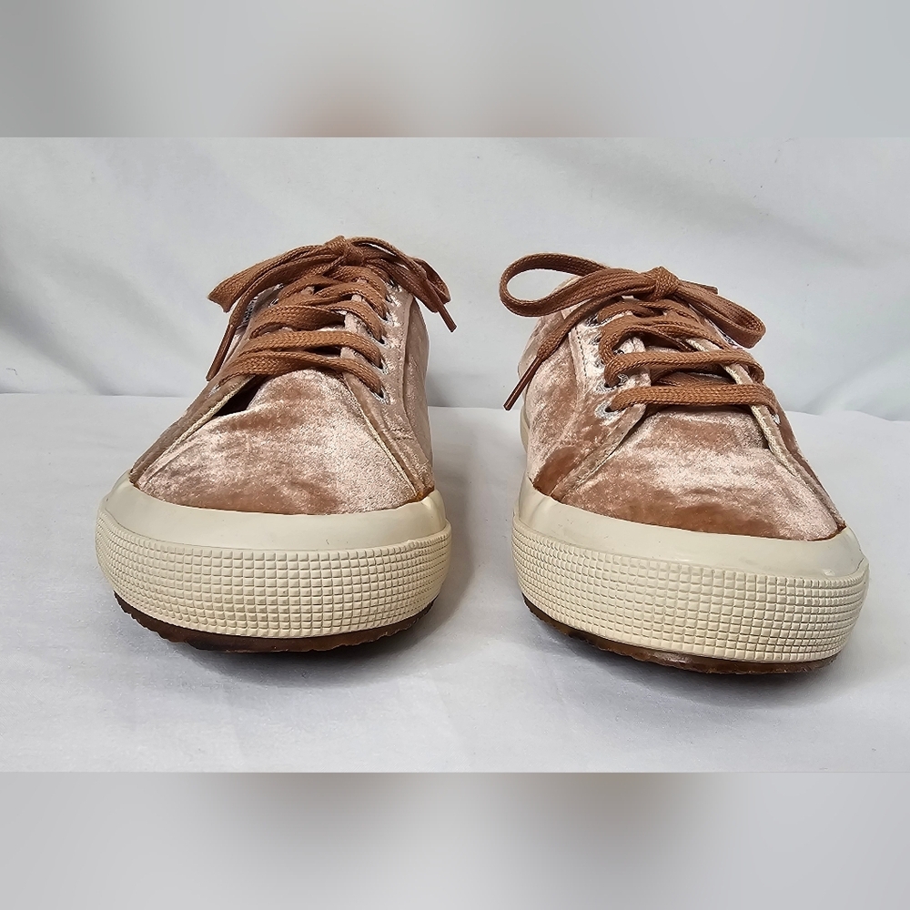 Superga 2750 Silk Velvet Sneakers Mauve Floral Embroidered Women’s 8 EU 39 - Picture 3 of 14